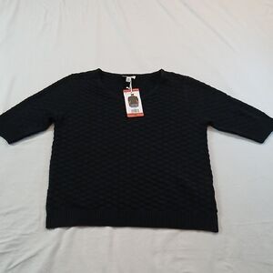 Ella Moss V-Neck Black Top